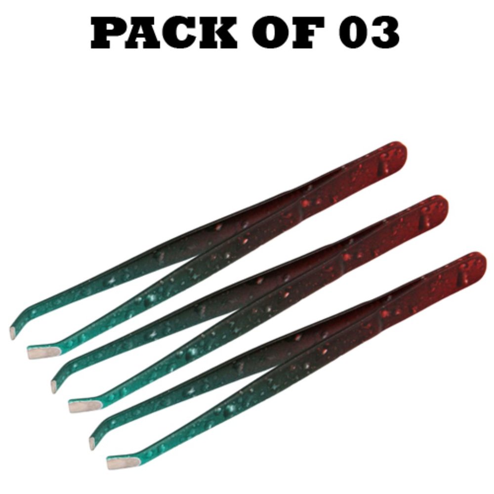 Forgica Professional Stainless Steel Paper Coated Tweezers Pack of 03